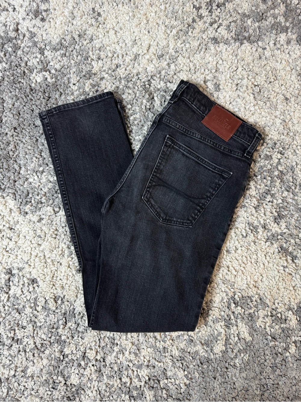 Hollister, Mens Skinny Fit Denim Jeans in Faded Black, 32x32